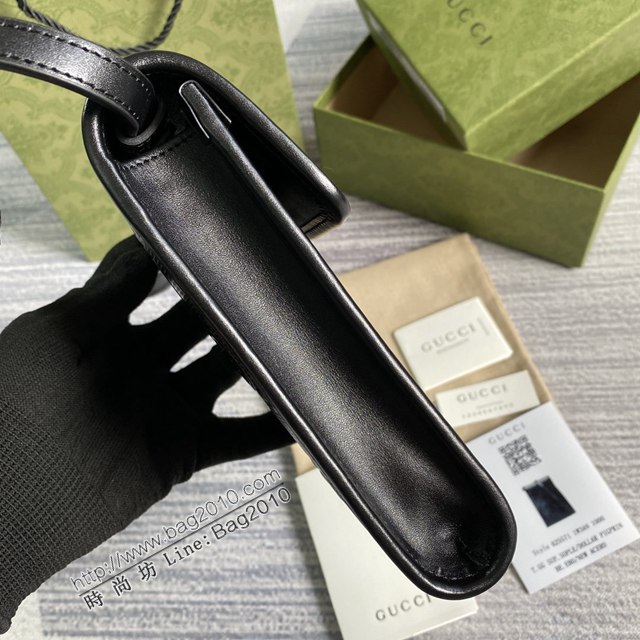Gucci新款包包 古馳小斜挎包 Gucci迷你手機袋 625571黑皮  ydg3044